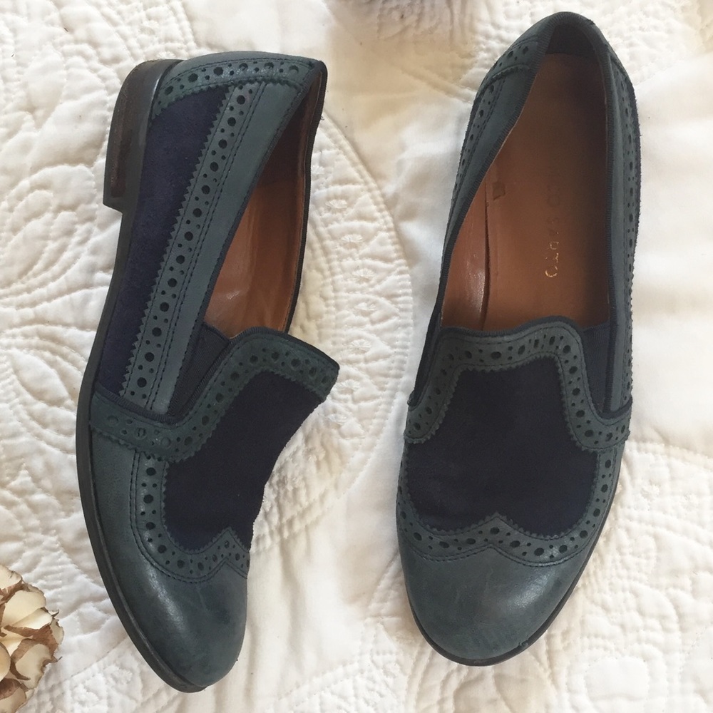 Franco Sarto Leather Navy Blue Tibby Loafers